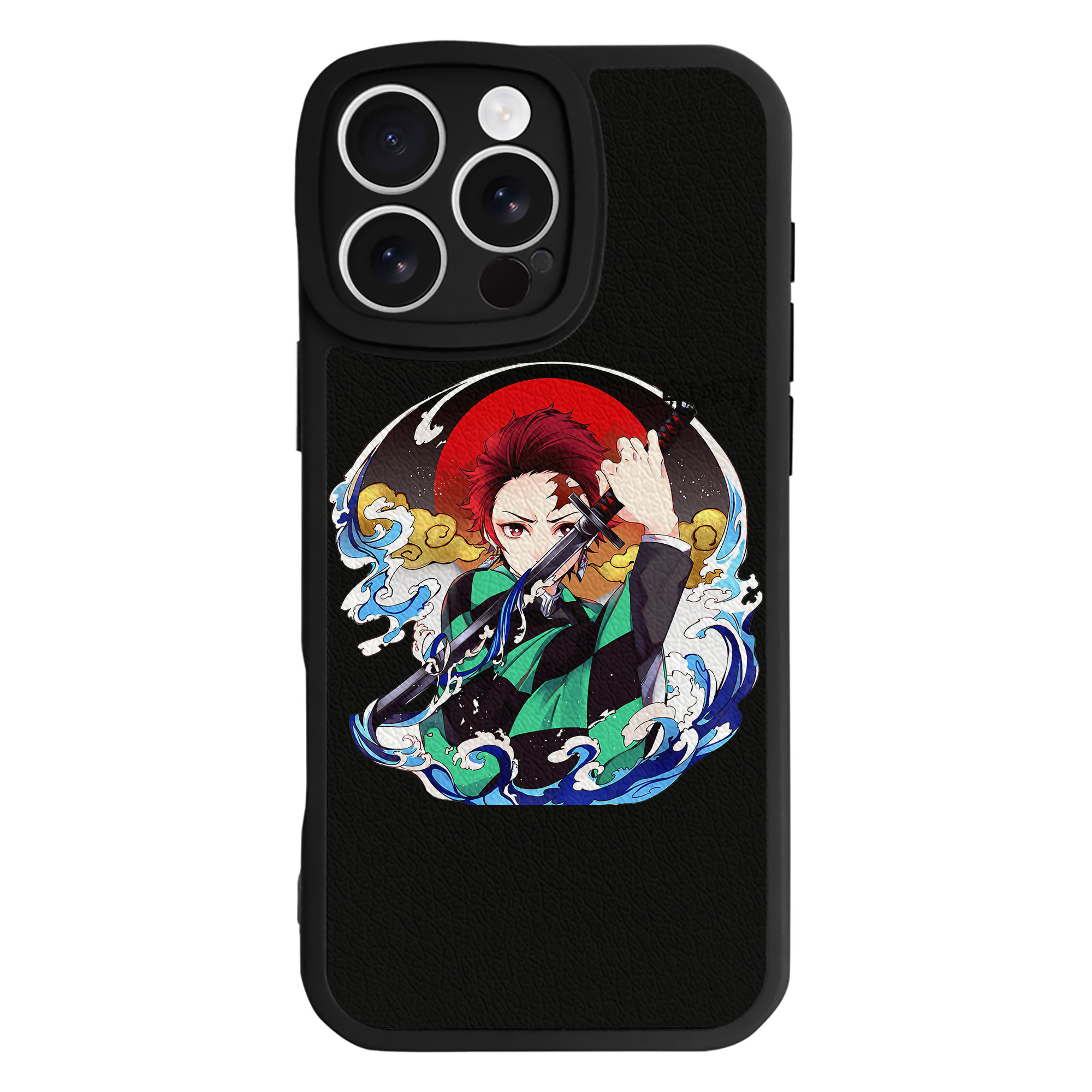 （画像用） 鬼滅の刃 竈門 炭治郎／かまど たんじろう Kamado Tanjirou 【iPhone 16シリーズ対応】シリコンスマホケース（レザー調） 材質：シリコン